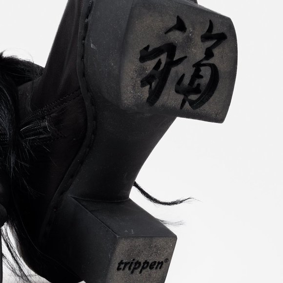 Trippen Happy Freak Black Leather Block Boots - Picture 5 of 11